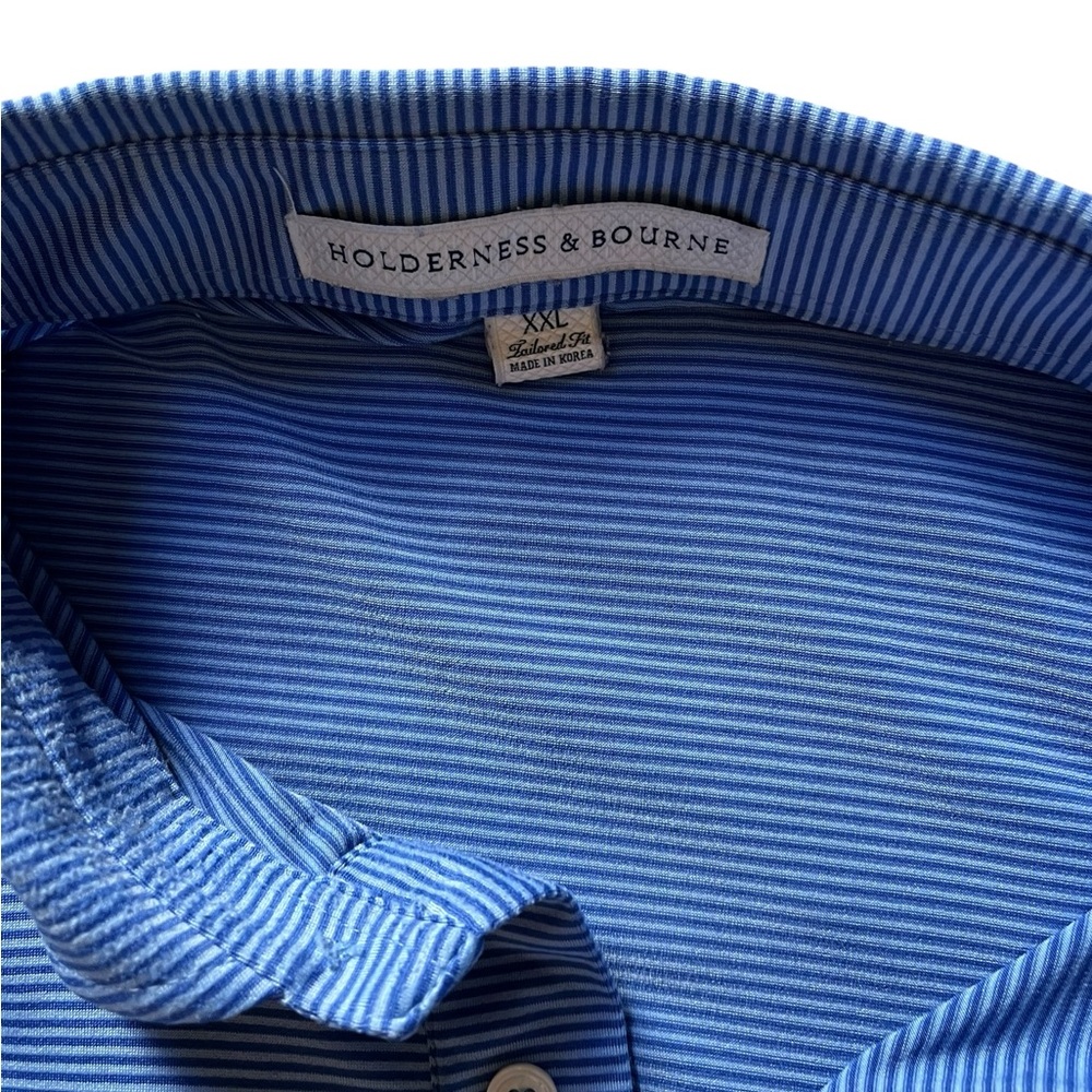 Holderness& bourne Golf Polo Men's 2XL Blue Short Sleeve Golf Course‎ Logo 1971 - Picture 5 of 6